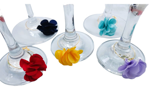 Identificadores De Copas Set 10 Flores Colores Marcadores