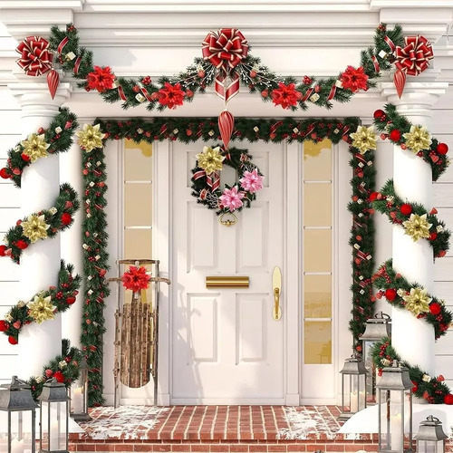 40 Flores De Navidad Con Purpurina Artificial Y