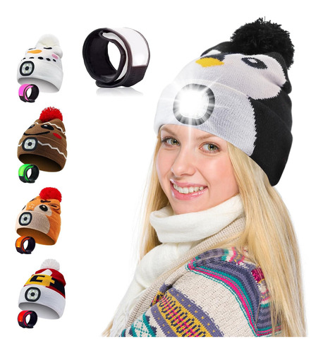 Gorro Luz Led Adultos, Gorro De Punto Linterna Led Reca...