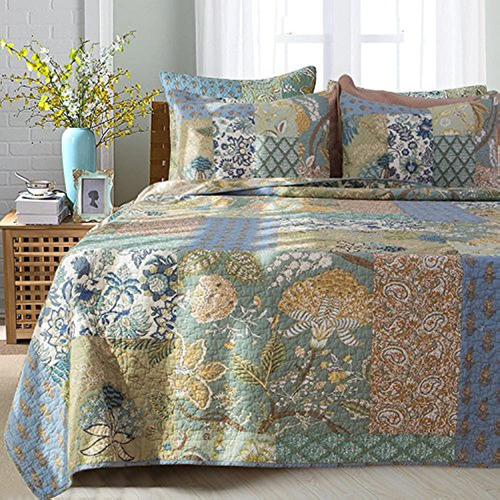 Kolachic Bohemian Floral Bedspreads Quilt Set Coverlet Patch