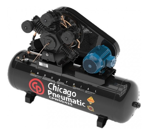 Compressor De Ar Chicago Pneumatic Cpw60/425 - 15hp 425lts Cor Preto Frequência 60 Hz 220/380V