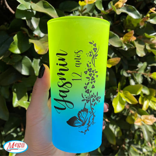 50 Copos Tardezinha Sunset Personalizados Long Neon 320ml Cor Variadas