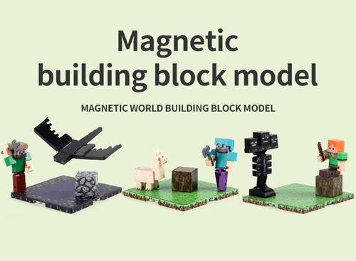 Figura Minecraft - Alex Con Wither 6 Armas Magnetic World
