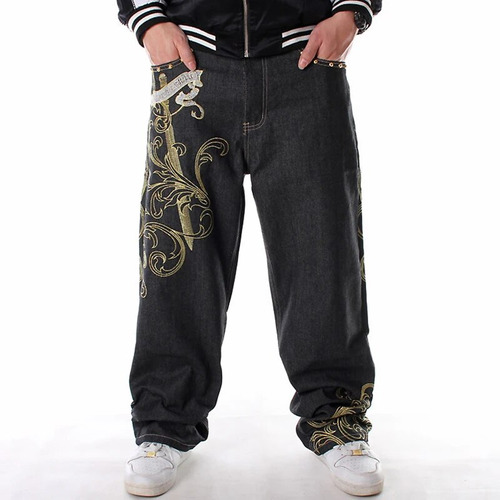 Pantalones Vaqueros Hip Hop De Pierna Ancha Para Hombre, Pan