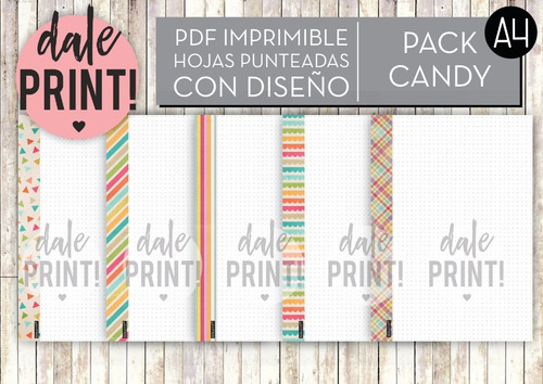 Hojas Punteadas A4 Pdf Imprimible 5 Diseños