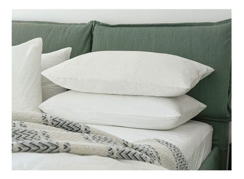 Kit 2 Almohadas Hoteleras Frescas Extra Confort Blancas Color Blanco