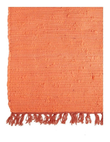 Alfombra De Algodón Naranja Living Deco Ambiente 90 X 150 Cm