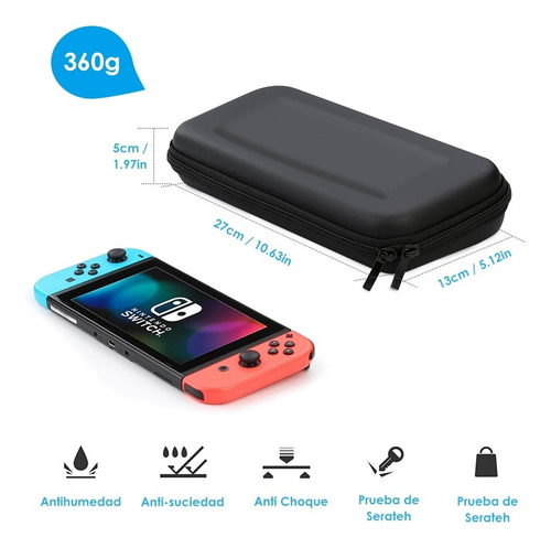 Imagen 7 de 8 de Estuche Protector Para Nintendo Switch Normal Pack 17 En 1