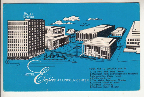 Postal Hotel Empire At Lincoln Center New York Usa Vintage
