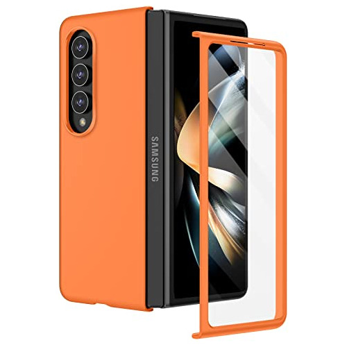 Funda De Samsung Z Fold 4 C/protector De Pantalla - Naranja