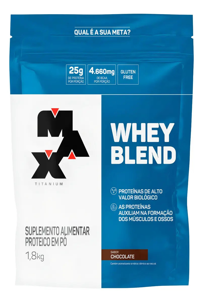 Whey Blend Max Titanium Whey Protein Blend Sabor Chocolate Refil 1.8kg