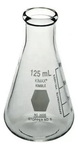 Matraz Erlenmeyer 125ml Kimax Vidrio Graduado Laboratorio