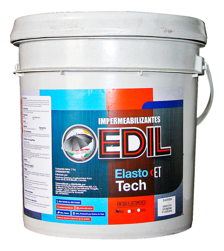 Elastotech: Pintura Acrílica, Rojo, 4.5 Gal