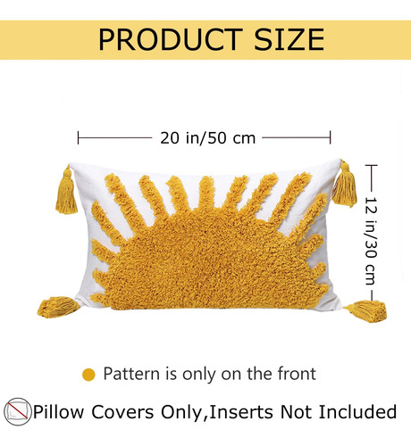 Virexen Boho Decorative Lumbar Town Pillow Covers 12x20 Tubt