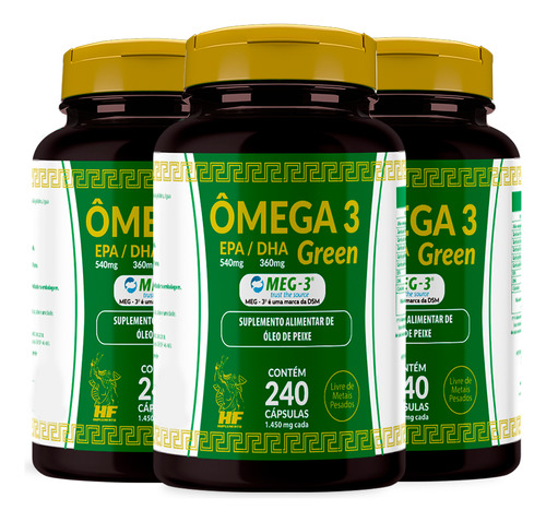Omega 3 1000mg Green Hf Suplements 3x240 Caps
