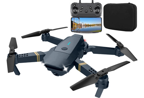 Drone Cuadricoptero Dual Camara 4k Plegable Wifi + Estuche Color Negro