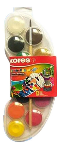 Acuarela 12 Colores Con Pincel  Kores