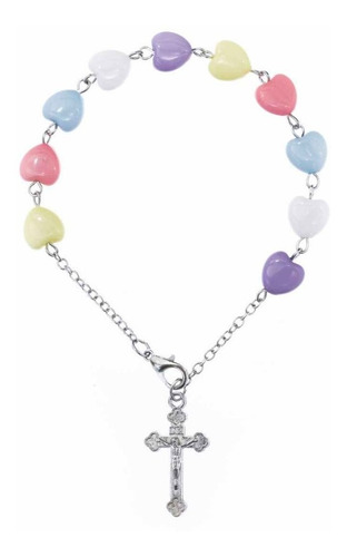 Denario Pulsera Corazones Colores X 12 Unidades