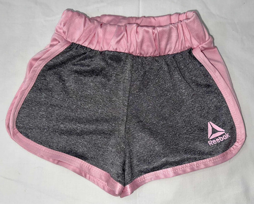 Reebok Short Deportivo De Niña Talle 2 Años Rosa Y Gris