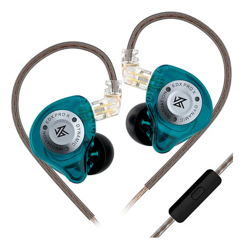 Auriculares In Ear Kz Edx Pro X Con Micrófono Color Cyan Cian