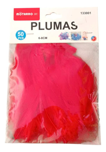 Plumas 6cm - 8cm Color Rojo 50 Unidades