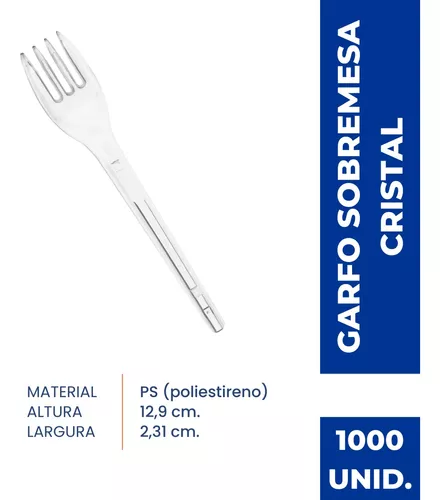 Garfo Descartável para Sobremesa Cristal com 1.000 Garfos Strawplast -  Sitolino Embalagens