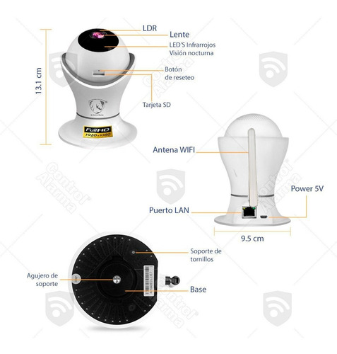 Imagen 10 de 10 de 2 Camaras Wifi Ip Fhd Preset 360 Casa Seguridad Vigilancia