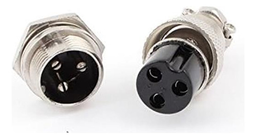 Uxcell Gx16-3, 3 Terminales, 16 Mm, Conector Macho A Hembra