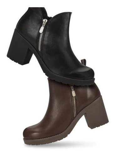 Botas Botines Dama Mujer Kit De 2 Pares! Negro Cafe