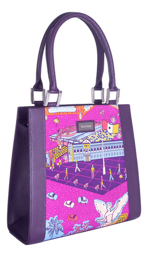 Bolsa Yaab Pineda Covalin Diseño Mi Ciudad Color Lila