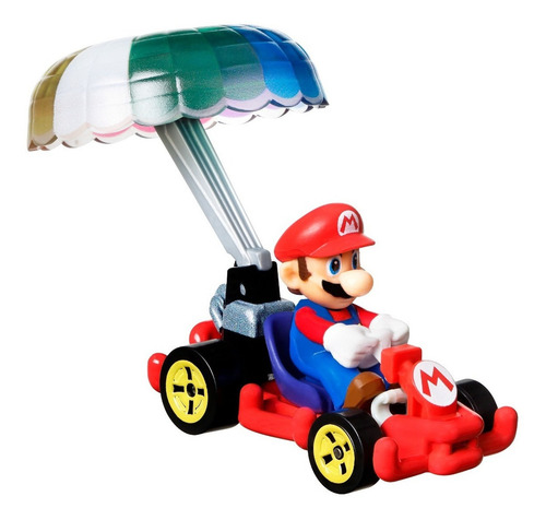 Hot Wheels Mario Pipe Frame Parachute Vehículo De Juguete Color Rojo