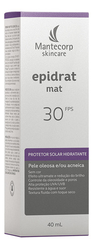 Mantecorp Epidrat Mat Fps30 Creme 40ml Protetor Solar