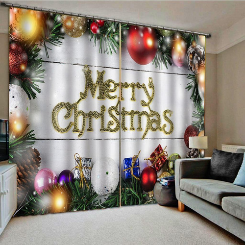 Jja 2 Paneles Set Navidad Cortina De Ventana Cortina De