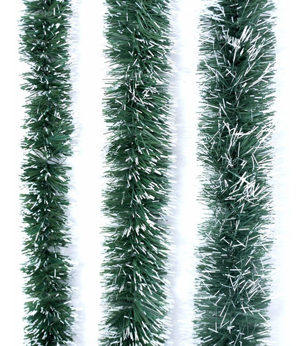 Imagen 1 de 2 de Guirnalda Navidad Verde Pino Nevada 6 Cm X 2 M #294