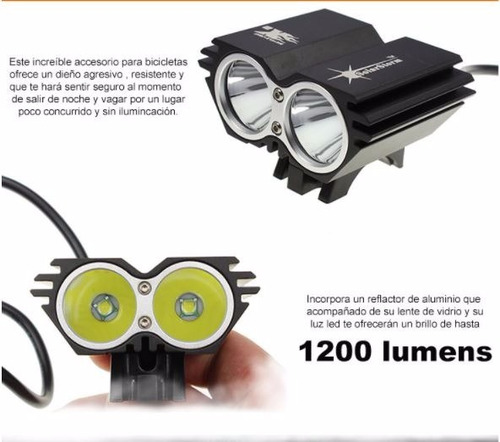 Lampara Bicicleta Solarstorm X2 Recargable 1200 Lumen Reales