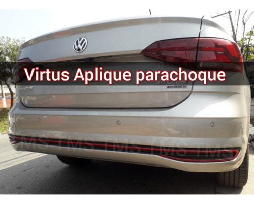 Friso Aplique Virtus Difusor Parachoque Traseiro Vermelho 