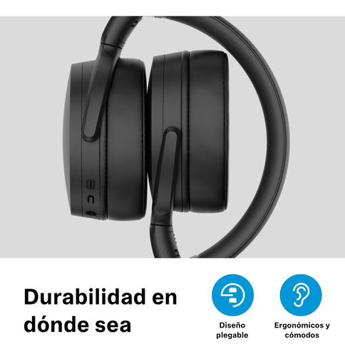 Imagen 7 de 7 de Audífono Sennheiser Bluetooth 5.0 Hasta 30 Hrs Negro Hd 450