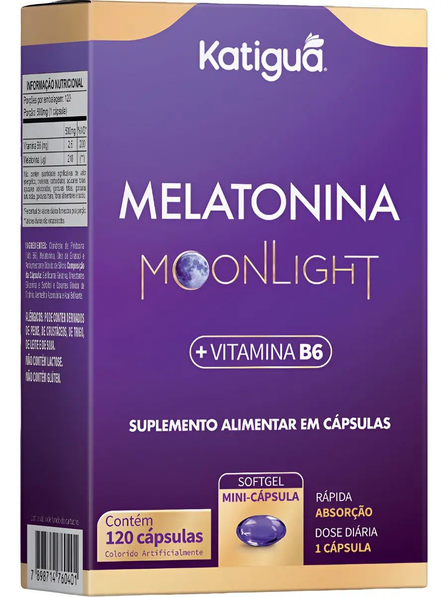 Melatonina Katigua Softgel com 120 Cápsulas e Vitamina B6