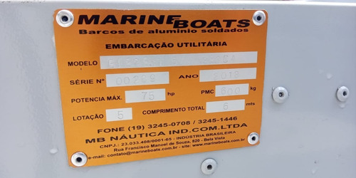 Imagem 13 de 15 de Lancha Alumínio Everest 600 Cx Pesca Com 60hp Novo