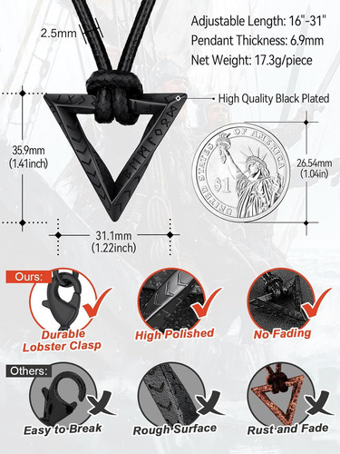 Collar Con Amuleto Rúnico Vikingo Para Hombre Y Mujer, Regal