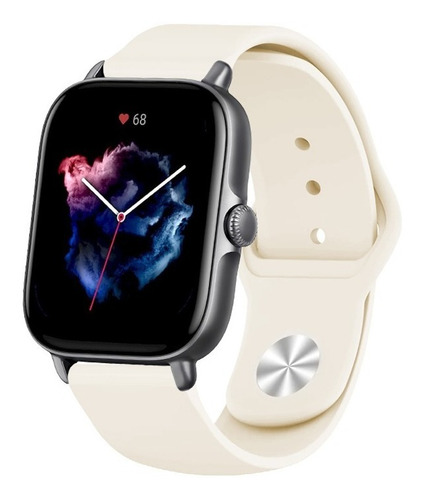 Correa Deportiva Lisa De Lujo Para Amazfit Gts 3 Beige Sm