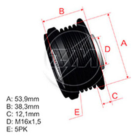 Polia Alternador Livre Decoupler Corsa 2002 A 2003