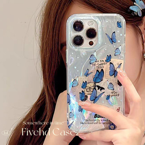 Carcasa Y Cadena Con Forma De Mariposa Azul Para Infinix Sma