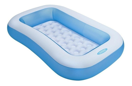 Alberca inflable rectangular Intex 57403 de 166cm x 100cm x 28cm 102L azul y blanca