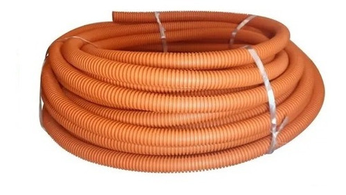 Caño Corrugado Flexible 5/8 Naranja Rollo 25mts Reforzado