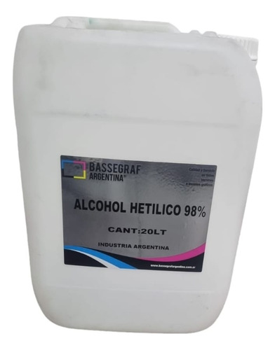 Metanol - Alcohol Metílico 98% Desnaturalizado X 20 Lts