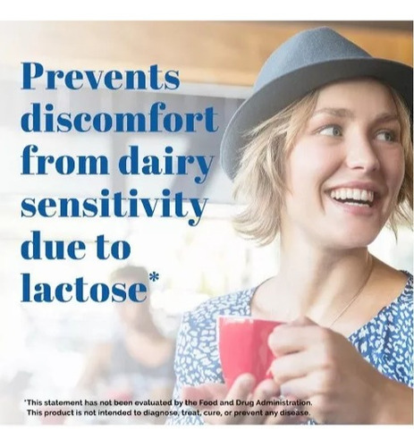 Enzima Lactase Equate 9000 Fcc 60 Comprimidos Sabor Neutro