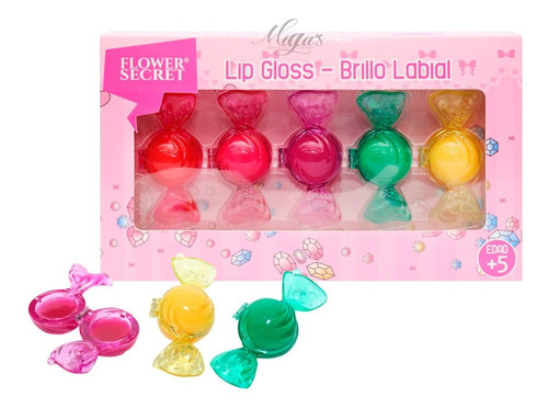 Set 5 Unid Brillo Labial Para Niñas Dulce Caramelo