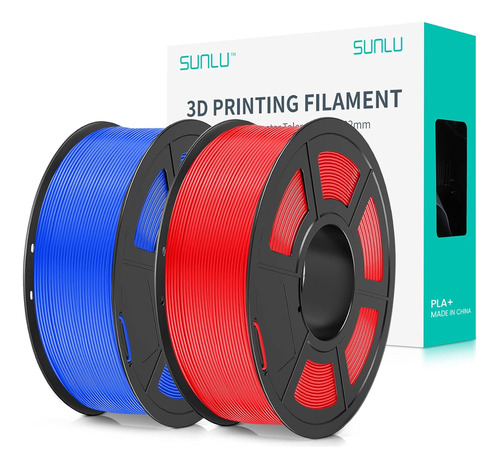 Filamento Pla Plus Sunlu Rojo+azul, 1,75 Mm, 2 Kg En Total