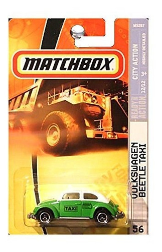 Matchbox Volkswagen Vw Beetle Taxi Verde Y Blanco 2008 56 Ci